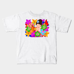 Summer flowers and butterflies Kids T-Shirt